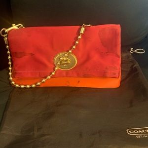 Satin COACH clutch